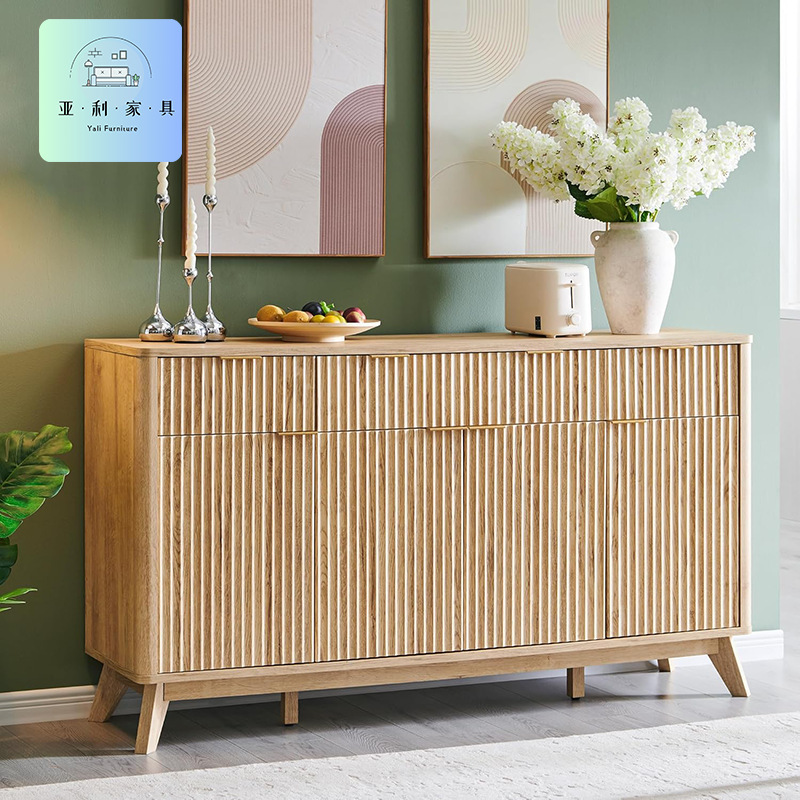 Large Foreign Trade Buffet Side Cabinet with Storage Function, Recessed Buffet Table, Coffee Bar, Wine Cabinet with 3 Drawers Large Foreign Trade Buffet Side Cabinet with Storage Function, Recessed Buffet Table, Coffee Bar, Wine Cabinet with 3 Drawers