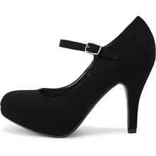 R 17471 Black Suede Mary Jane Heels ��ɫ�q��߸�Ь