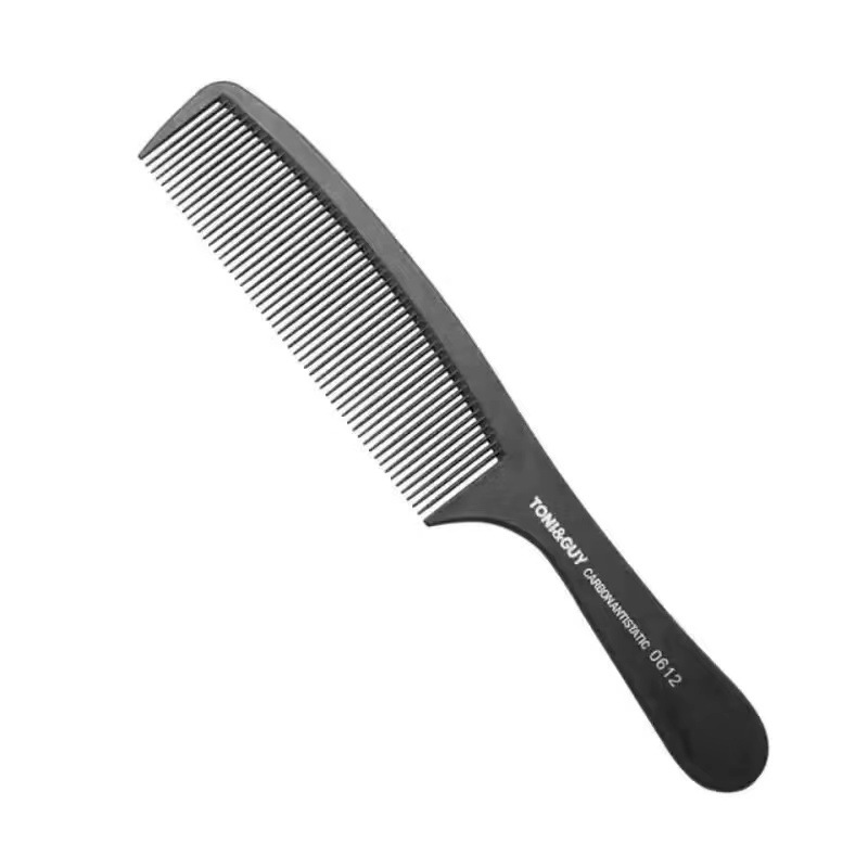 Peine de cola puntiaguda de zona de peinado de disco, fibra de carbono, antiestática, resistencia a altas temperaturas, dientes densos, peluquería profesional