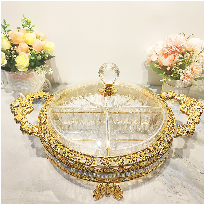 둥근 다이아몬드 모양의 4접시 말린 과일 상자