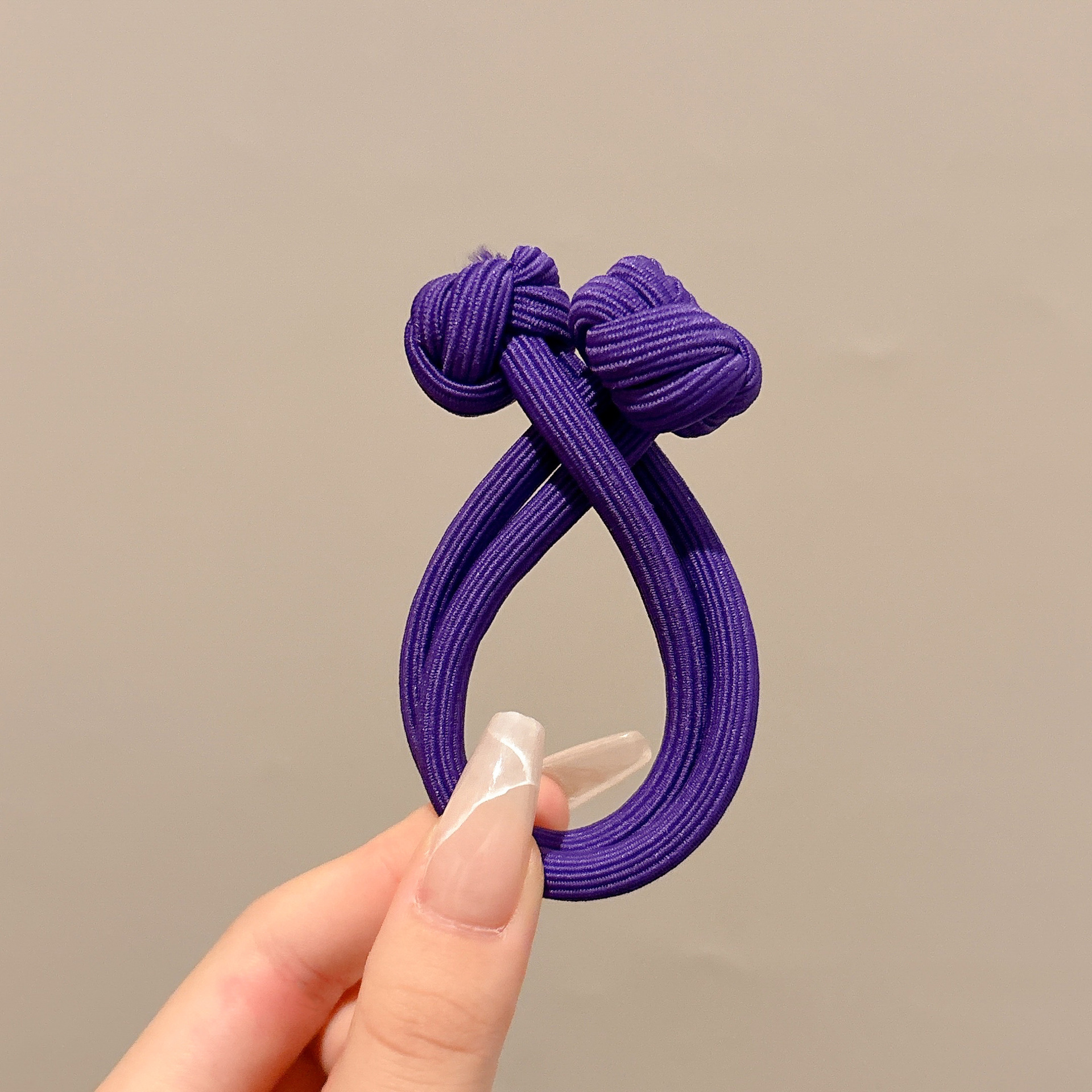 Cuerda para el cabello retro Maillard, temperamento femenino, cuerda para el cabeza duradera, banda de goma para el cabello de alta gama, tocado de lazo para el cabello de cola de caballo alta