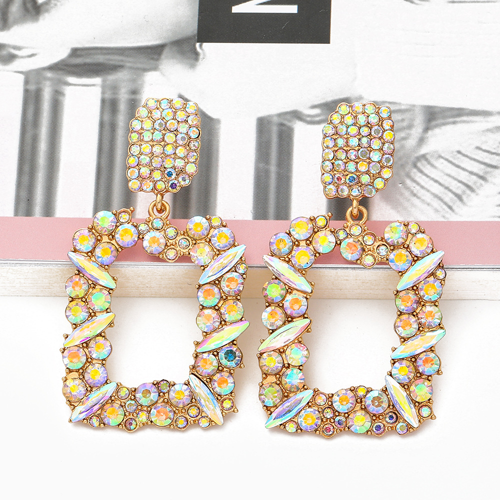 Fashion Geometric Alloy Diamond Earrings display picture 9