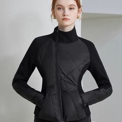 半高领轻薄鹅绒羽绒服女秋冬收腰显瘦保暖运动户外羽绒三防YL轻奢