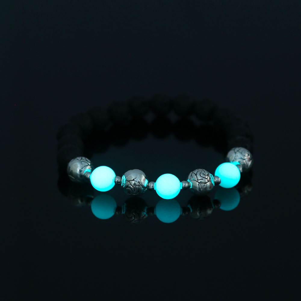 Bracelet de perles lotus phosphorescent brillant dans le noir_voghion.com