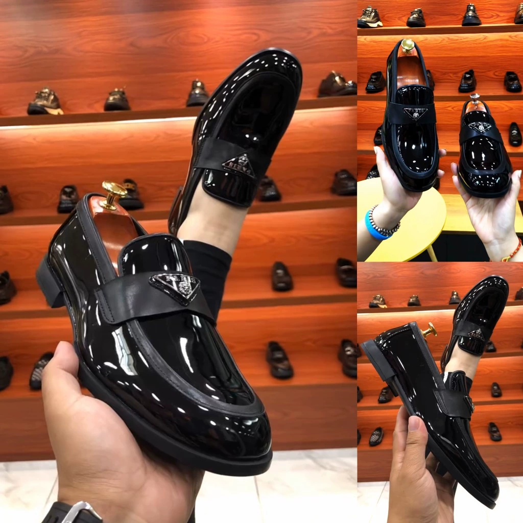 Новые легкие роскошные деловые повседневные мужские туфли из лакированной кожи, модные, универсальные, элитные, стильные, высокого качества