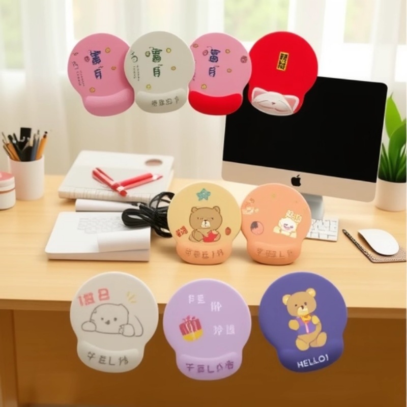 크로스 보더 만화 손목 마우스 패드 귀여운 사무실 손목 패드 여자 귀여운 실리콘 손목 패드 컴퓨터 마우스 패드