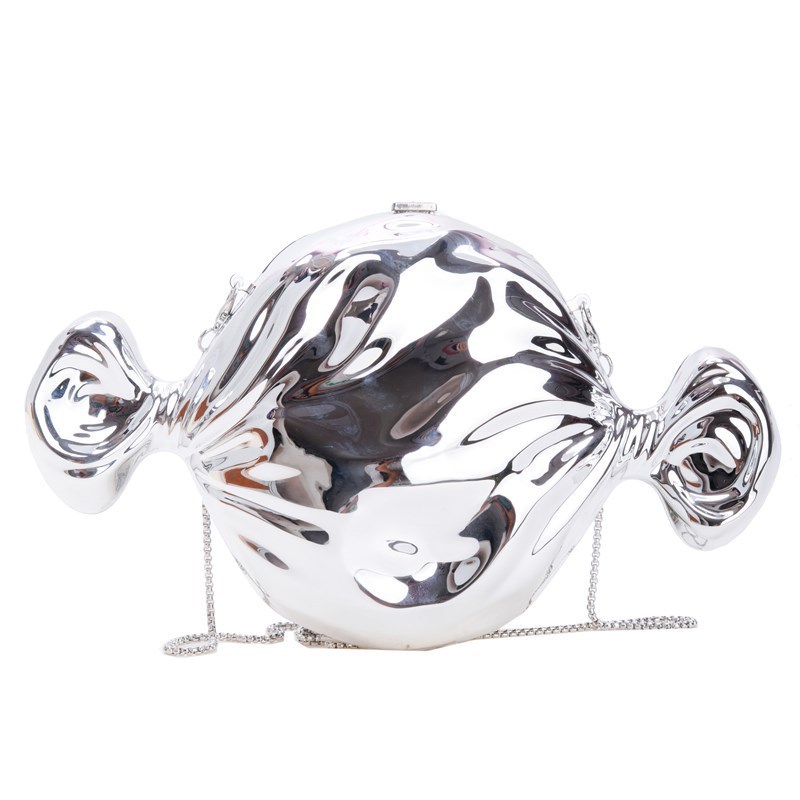 Bolsa de cena de lujo ligera transfronteriza cara brillante personalidad forma de caramelo bolso de mochila moda acrílico cadena bolso de noche mujer