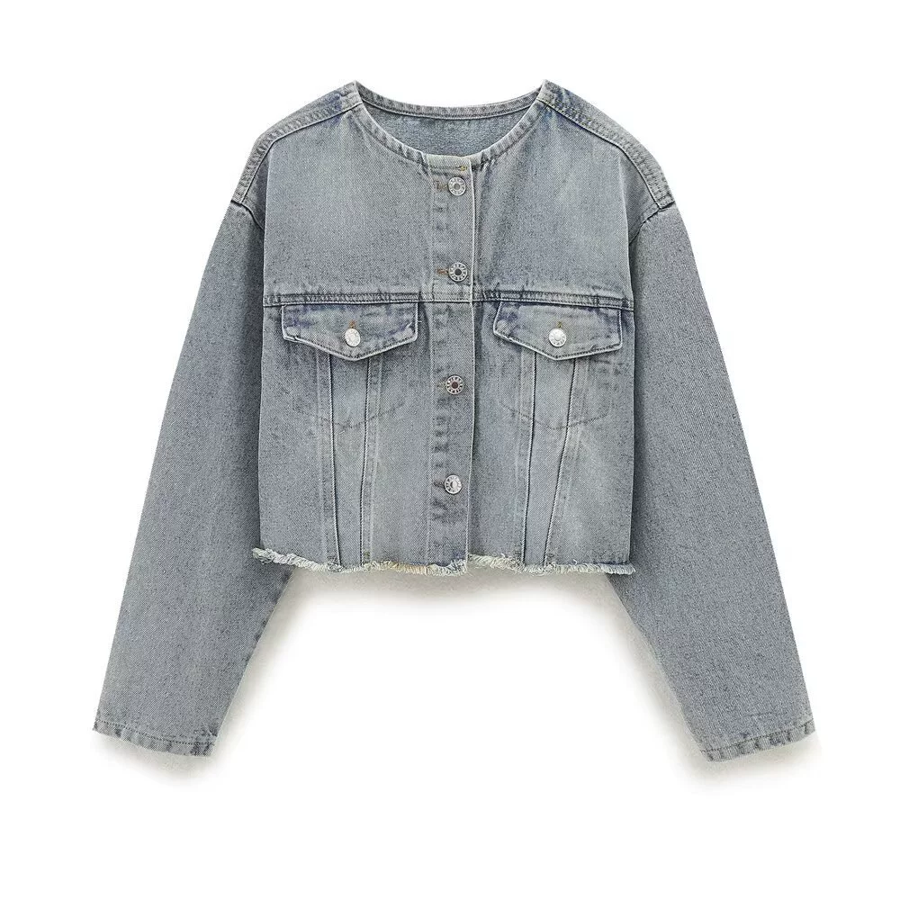 (Cross-border trading), spring retro design denim jacket, European style, trend of season