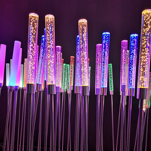 Reed lamp acrylic rod solar reed ground lamp outdoor waterproof courtyard atmosphere landscape lamp lawn lamp