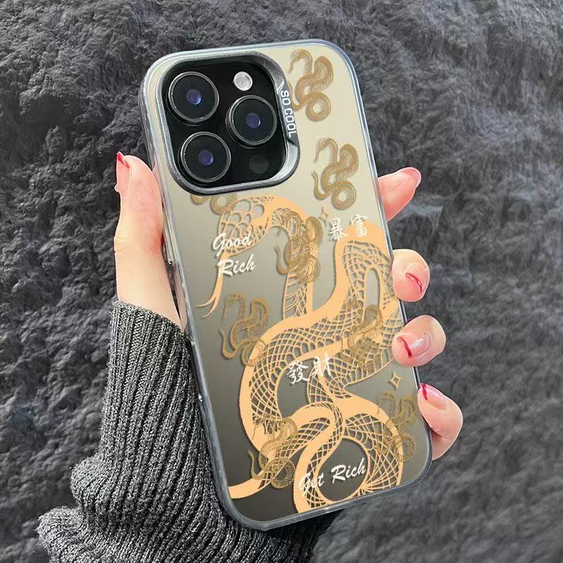 Color Silver Shell-Black-Año de la serpiente para hacer una fortuna y hacerse rico 9878