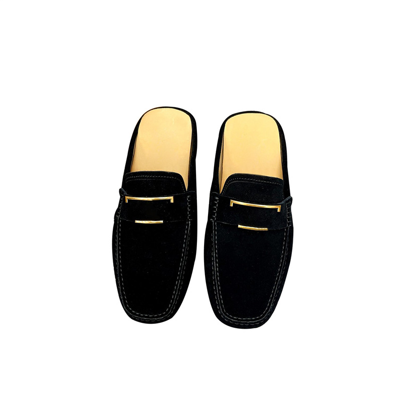 Herren Slipper Aus Wildleder Mit Schleife Freizeitschuhe_voghion.com