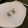 Silver needle, crooked brand earrings, silver 925 sample, wholesale