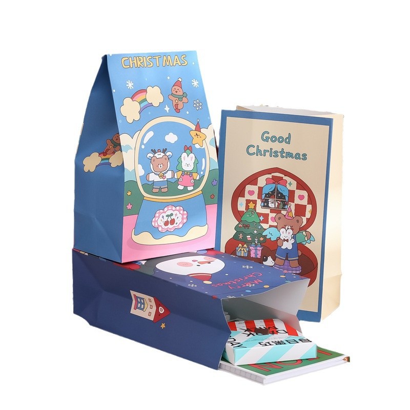 Bolsa de regalo de dibujos animados de Navidad vintage creativo galleta bolsa de manzana bolsa de embalaje de caramelo regalo de Navidad bolsa de papel Kraft