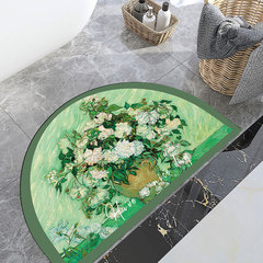 硅藻泥地墊浴室衛生間門口家用防滑腳墊廚房吸水半圓腳墊地墊定製