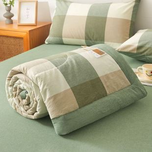 Pure Cotton Gauze Bed Cover Three-Piece Set, Summer Quilt Four-Piece Set, Double-Layer Washed, Universal for All Seasons, Can Be Used on Both Sides