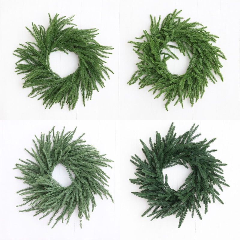 クリスマスガーランド装飾品人工模擬緑植物籐フロントドア花輪吊り下げノックフォード松葉逆さガーランド|undefined