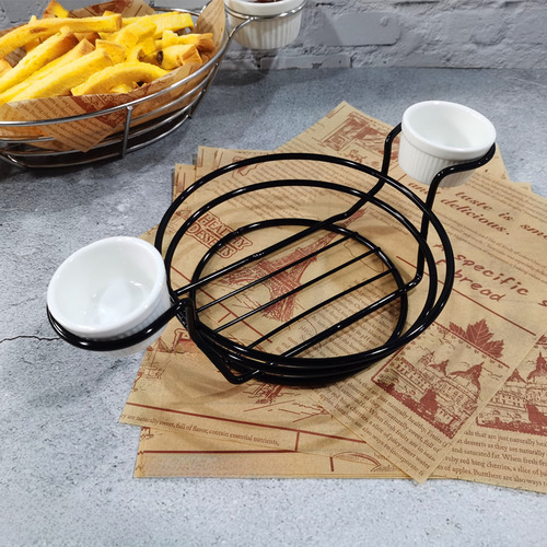 Hotel Western Restaurant Tableware Food Creative Black French Fry Basket Bread French Fry Basket Chicken Snack Basket