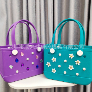 Bolsa de playa Bugg Bag 12 flores perlas DIY accesorios de moda bolsas de agujero Bugg hebilla