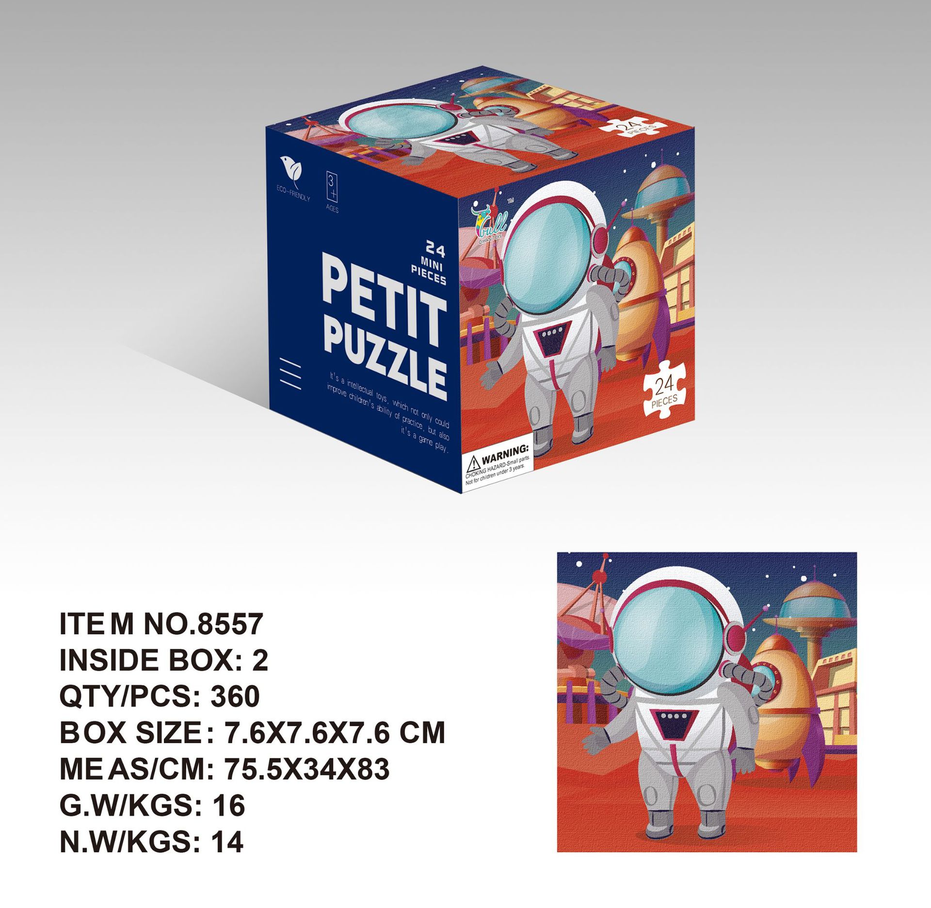 Mini 24 unidades rompecabezas de papel los niños educación temprana juguetes kindergarten regalo para 3 años embalaje inglés