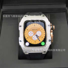 苹果手表改装壳Apple watch镶钻保护壳不锈钢iwatch保护套一体带