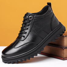 头层牛皮棉鞋男冬季加绒加厚商务休闲爸爸鞋防滑中老年保暖棉皮鞋