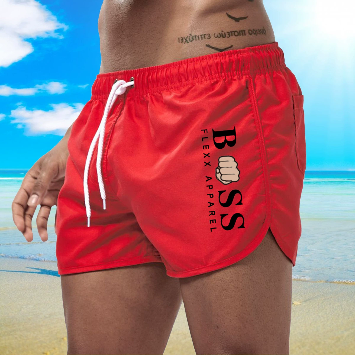 Fashionable beach multicoloured sports shorts, Aliexpress, for import, polyester