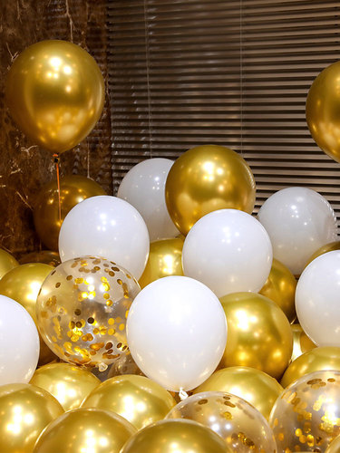 Metallic Color Balloon Decorations for Shopping Mall Event, Moving-in Grand Opening, Children's Birthday Scene Decoration, Luxury and Thick Latex