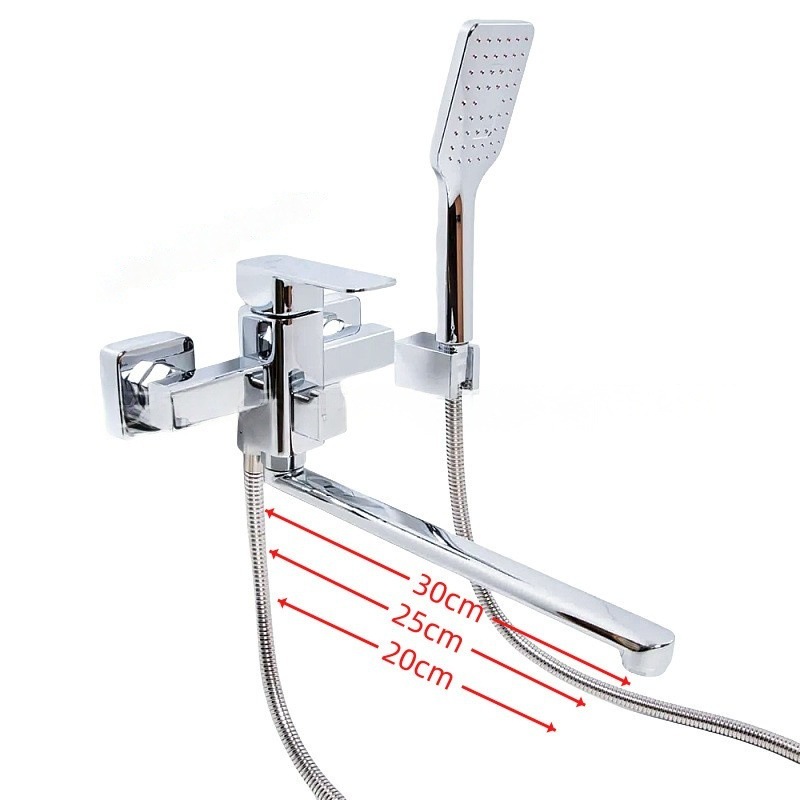 Cross-Border Foreign Trade Russia Central Asia In-Wall Hot and Cold Bathtub Bathroom Shower Set Extended Tube Faucet
