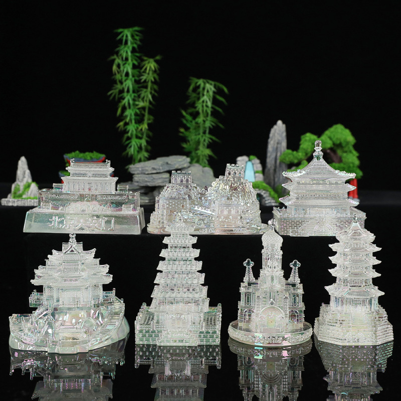 著名景点古建筑文创摆件西安大雁塔钟楼老君山黄鹤楼装饰创意礼品|undefined