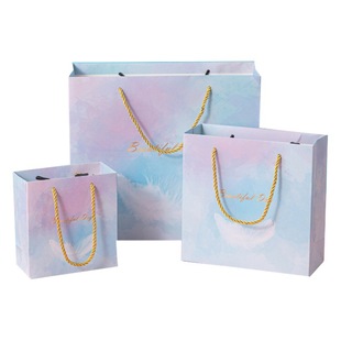 Fantasy feather tote bag Valentine's Day gift bag holiday gift packaging bag exquisite cosmetics shopping bag wholesale