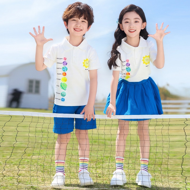 幼儿园园服夏装啦啦队演出服毕业照班服星球表演服套装小学生校服