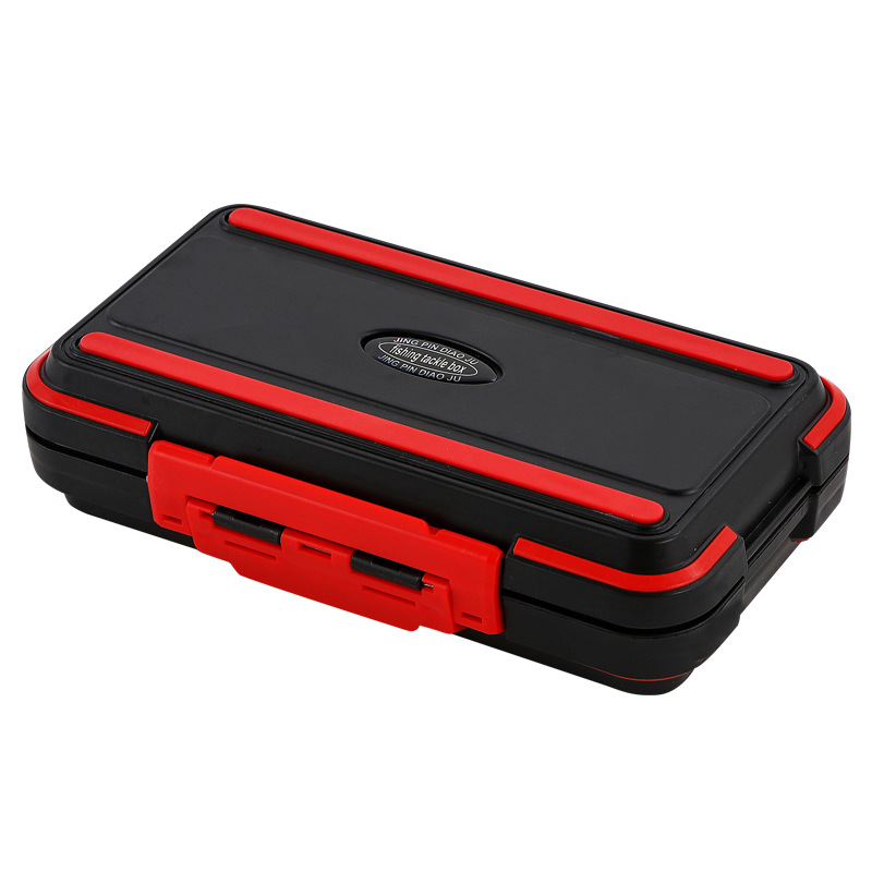Caja de accesorios de pesca de doble cara pequeña caja de Luya caja de cebo caja de almacenamiento de gancho de pesca herramienta de doble capa equipo de pesca cebo falso portátil