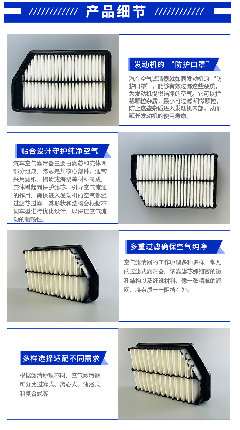 281133X000/281134V100 Adapts to Langdong K3Ix25 Air Filter Element Air Grids