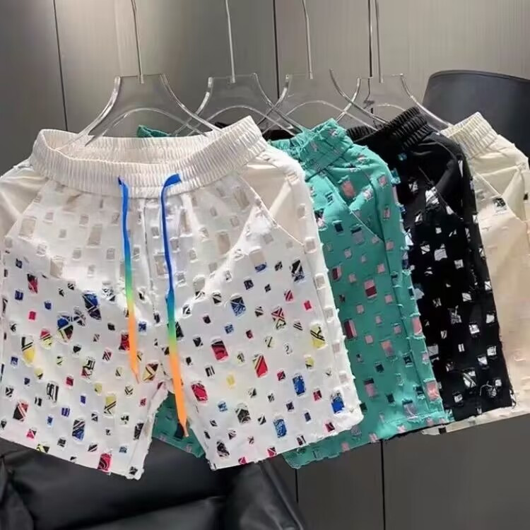 2024 Summer New Arrival Rapped Shorts Men's Trendy Fashionable Distinctive Loose Pants All-match Casual Pants