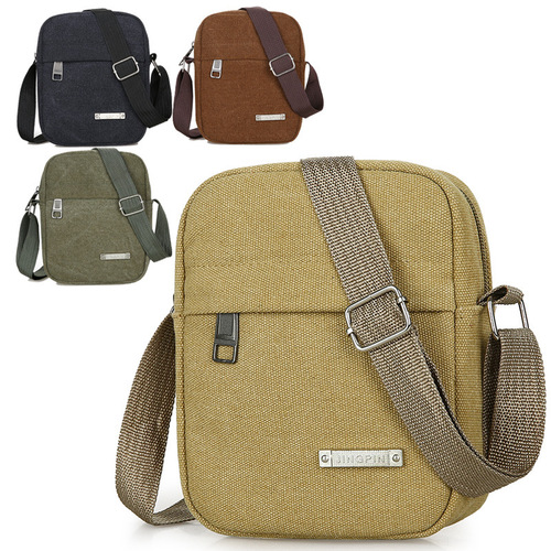 Retro Men's Backpack  New Canvas Crossbody Bag Simple Fashion Men's Canvas Bag