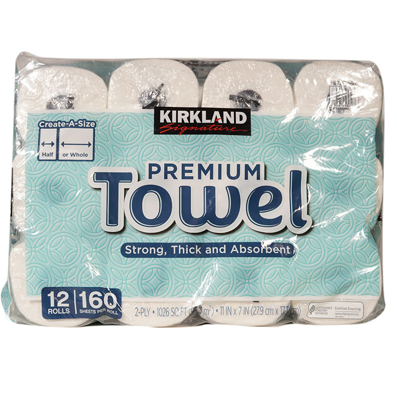 KIRKLAND corland kitchen tissue 140 sheets * 12 rolls absorbent oil cleaning thickened roll paper