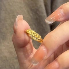新しい中国風の五帝銭銅貨リング女性のニッチデザインハイエンドファッション富と宝のコイン人差し指リングトレンド