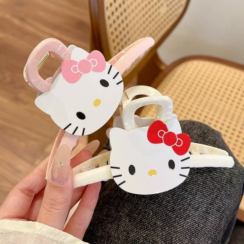 新しい甘くてかわいい子猫のヘアクリップ、女性用ニッチハイエンドシャーククリップ、後頭部の気質ヘアクリップ|undefined