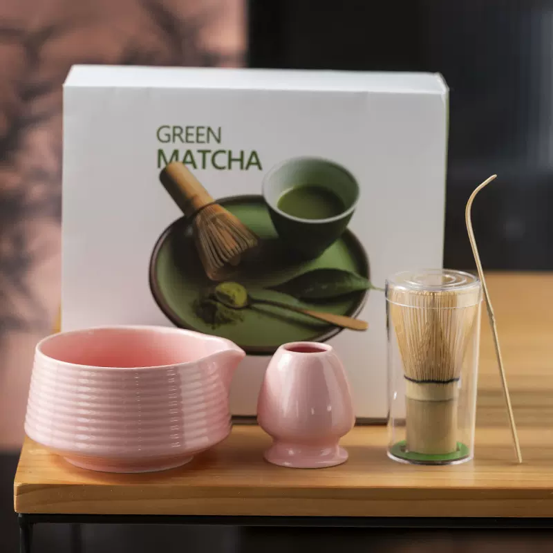 抹茶套装粗陶点茶工具陶瓷抹茶碗茶筅套装日式打茶盏抹茶粉搅拌器