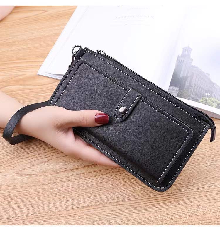 Vintage Style Style Square Shape Women's Solid Color Pu Leather Zipper Buckle Wallets