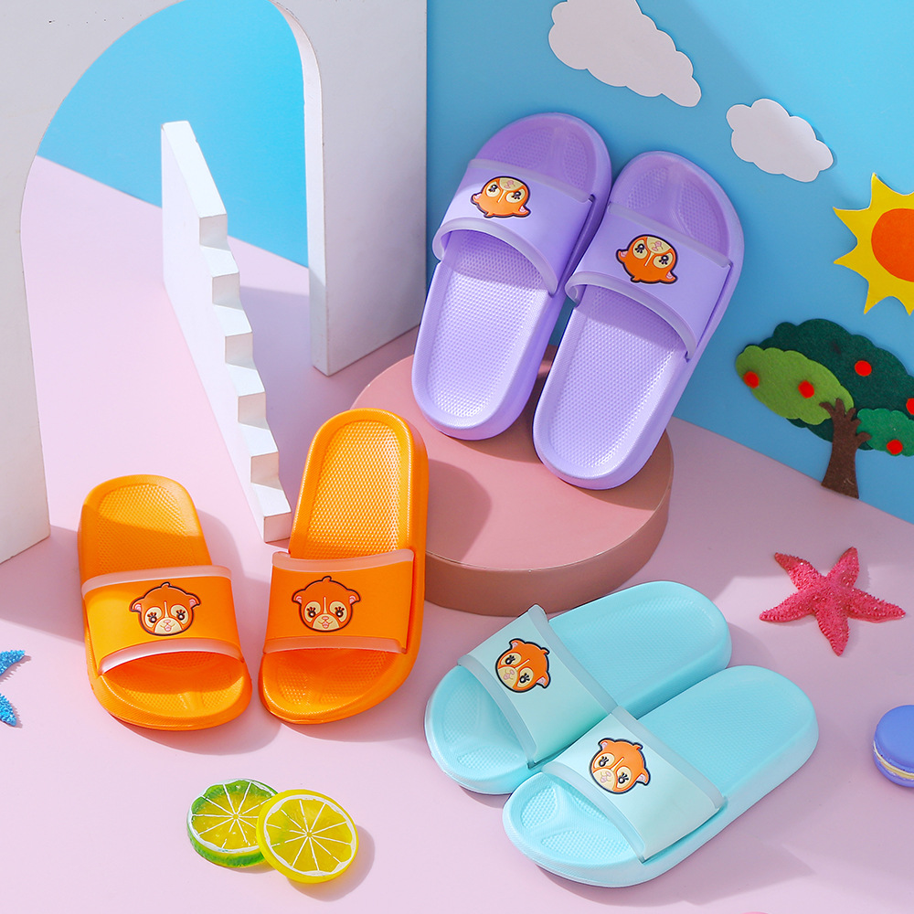 KHD brand 2021 new pattern one word Cartoon lovely Lounge Domestic and foreign Home Flat bottom Puppy soft sandals