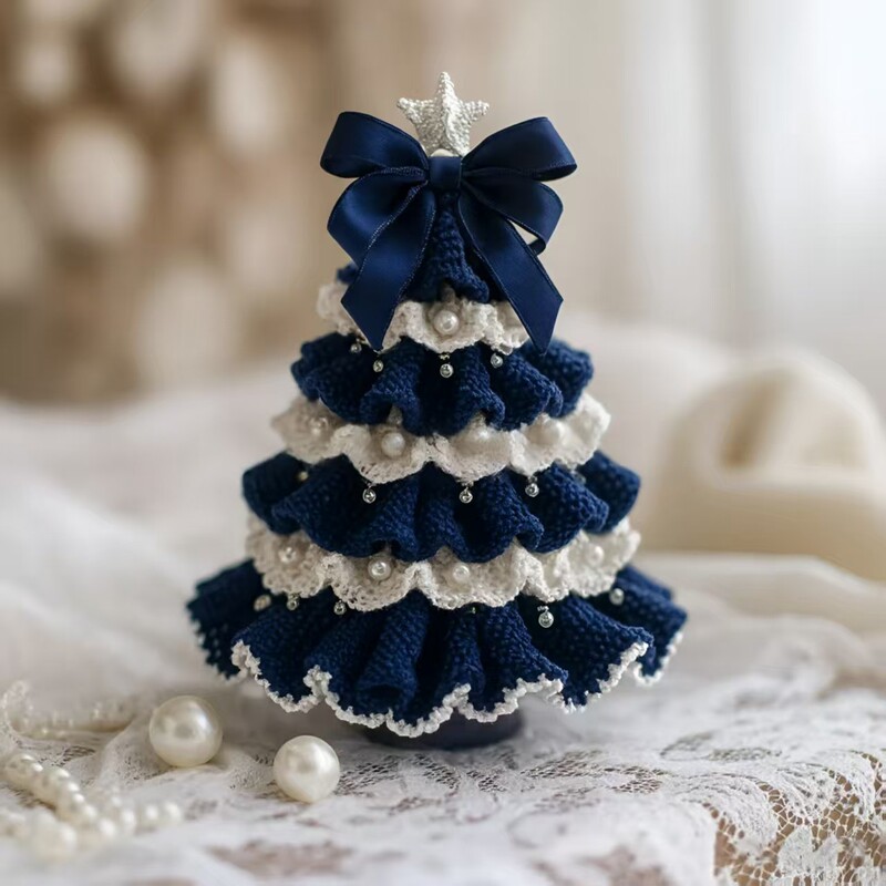 跨境DIY Crochet Christmas Tree Kit 手工DIY钩针圣诞树套件装饰|undefined