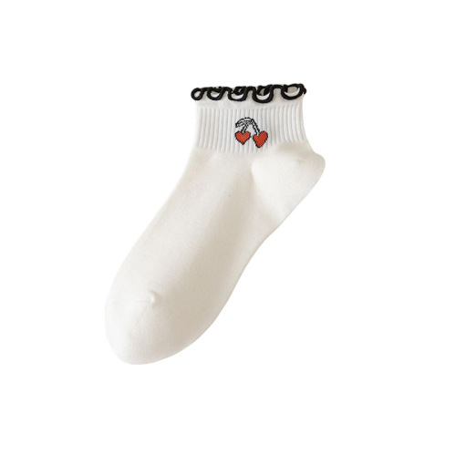 Lace socks women's short socks summer thin sweet and cute fungus edge boat socks Japanese jk black and white student socks