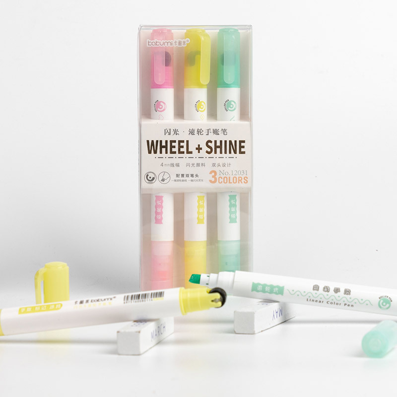 12031H pluma fluorescente lindo estudiante flash mano cuenta pluma rueda mano cuenta pluma no cubre palabra encaje contorno pluma