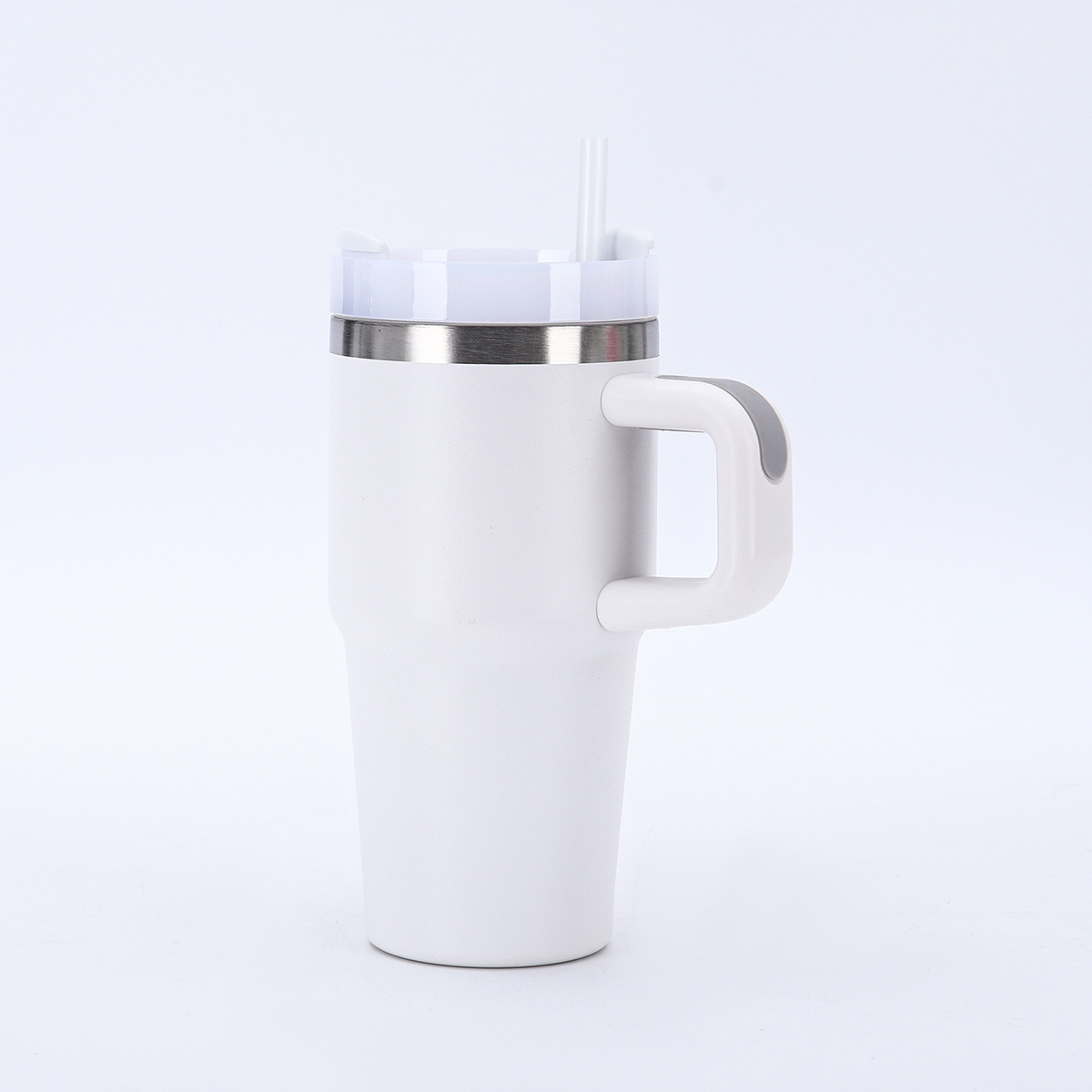 Vaso térmico 20oz para coche, acero inoxidable 304 con asa y pajilla