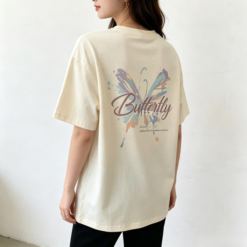White Pure Cotton Short-Sleeve T-Shirt for Women, Summer 2026 New Popular Style, Loose Fit, Slimming Design, Unique Top White Pure Cotton Short-Sleeve T-Shirt for Women, Summer 2026 New Popular Style, Loose Fit, Slimming Design, Unique Top