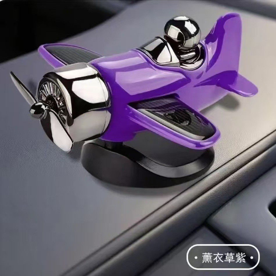 New solar-powered car-mounted rotating ornament, small airplane, creative and interesting, high-end decorative piece for the dashboard