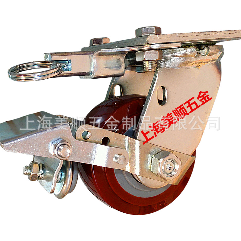 厂家直销美顺4系列4寸金属胎面方向刹车仓储物流机械设备推车脚轮
