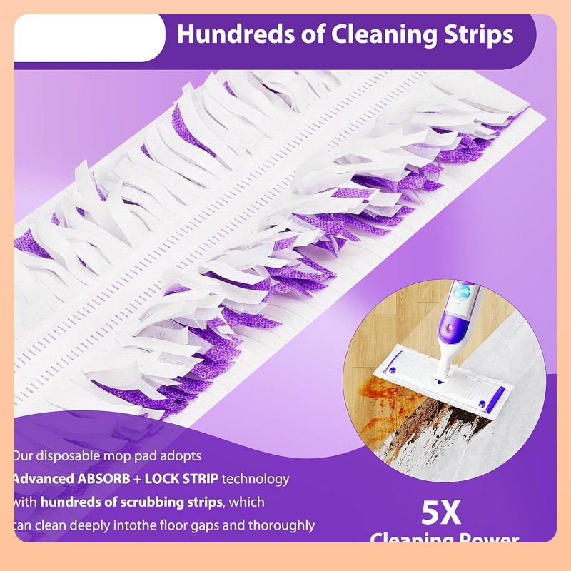 ✅ Compatible with Swiffer Powermop Disposable Replacement Mop Accessories Cloth Replacement Pads for Household Convenient Mops
