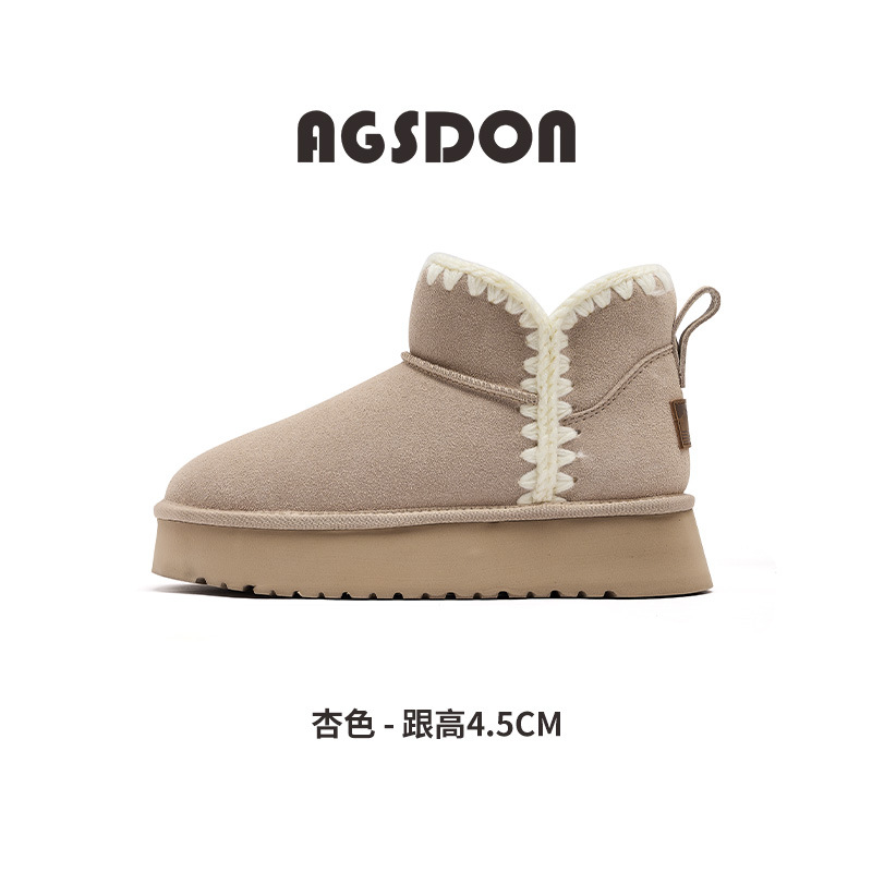Botas de nieve para mujeres 2025 nuevo invierno de lana de un pie de pan de algodón botas casuales con suela gruesa